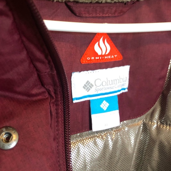 Columbia 'omni heat' XL maroon winter coat - Picture 3 of 4